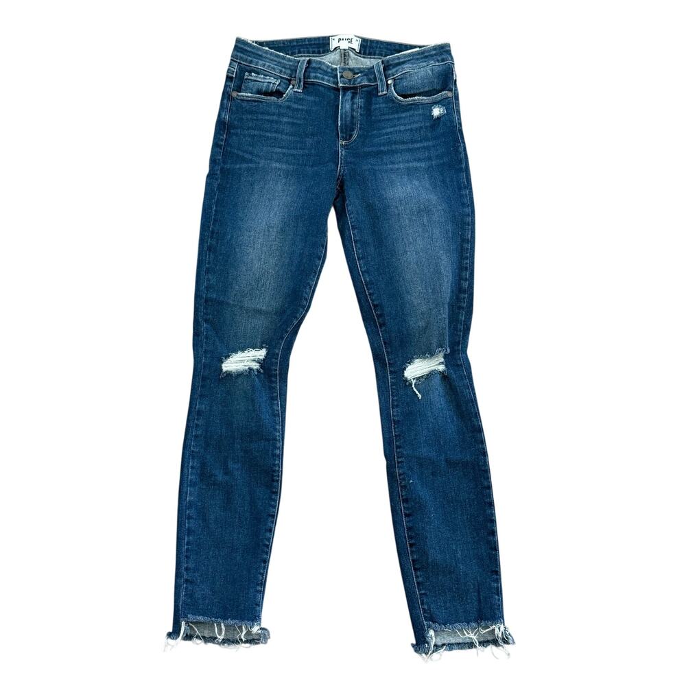 PAIGE Verdugo Ankle Jeans Dark Wash Mid Rise Ultra Skinny Stretch Denim Pants 28